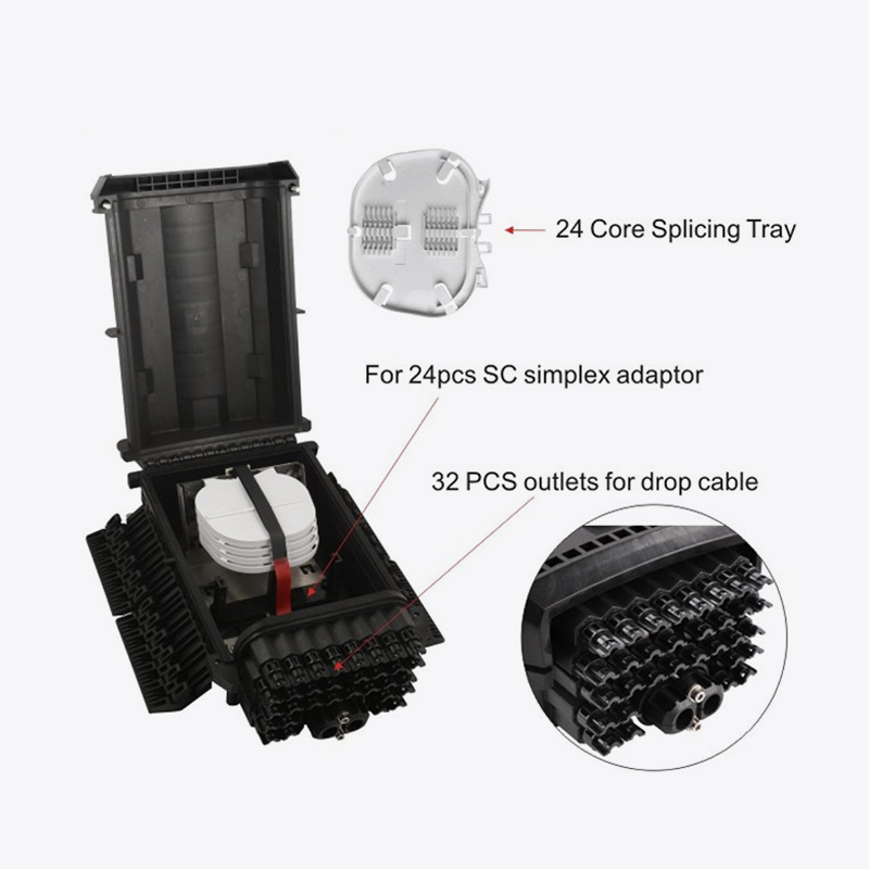 T6-088-E 96 Kernvezel Optische splice sluiting / 32 Core Ftth Box